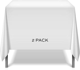 2 Square Tablecloth Covers 52x52 Inch Table Cloths for Square or Round Table 200 GSM Washable Wrinkle Resistant Fabric for Weddings Kitchen Resta