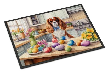 NEW Decorating Easter Cavalier Spaniel Doormat Front Door Mat Indoor Outdoor Rugs for Entryway, Non Slip Washable Low Pile, 18H X 27W