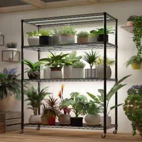 Four Layer Belt With 2 Rubber Wheels, Adjustable Layer Spacing, Display Rack Iron (Color: Black)