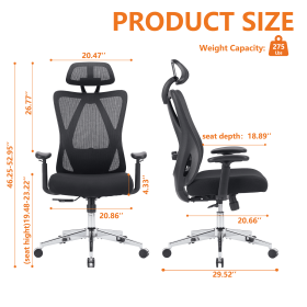 Ergonomic Office Chair (Color: Black)