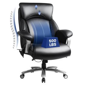 Tall Office Chair, 500 Pound Heavy-duty Ergonomic Computer Chair (Color: Black)