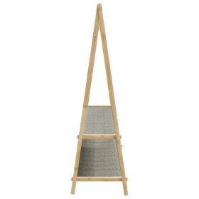 vidaXL Clothes Rack with Shelves 132x45.5x150.5 cm Bamboo (Option: as picture)