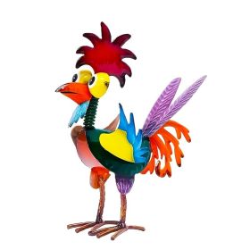 Animal Model Wrought Iron Cartoon Rooster Ornament (Option: Rooster ornaments)