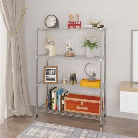 Four Layer - Metal Storage Rack Without Wheels, Silver Chrome Plated (Color: Silver)