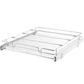 VEVOR 14W X 21D Pull Out Cabinet Organizer, Heavy Duty Slide Out Pantry Shelves, Chrome Plated Steel Roll Out Drawers, Sliding Drawer Storage For (Option: Default)