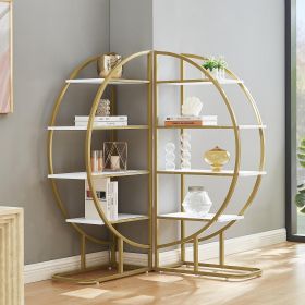 4-Tier Home Office Open Bookshelf (Option: Gold and White)