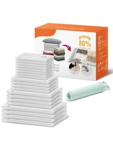 20 Pack Vacuum Storage Bags With Electric Pump, Space Saver Bags Compression For Comforters And Blankets, Sealer Clothes Storage Travel Essential (Option: Transparent)