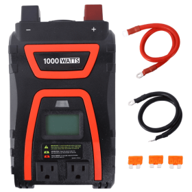 1000 Watts Power Inverter Modified Sine Wave Car LED Display , Portable AC Power Emergencies, Job Sites, Trucks Boats Off Grid RV Camping,12V To (Color: Black)