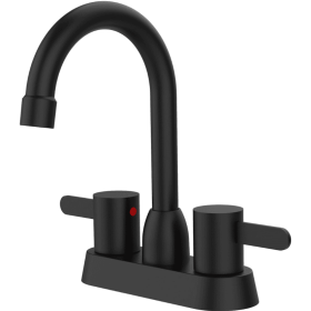 2 Handles Bathroom Sink Faucet, Matte Black Centerset RV Bathroom Faucets For 2 3 Hole (Option: Matte Black)