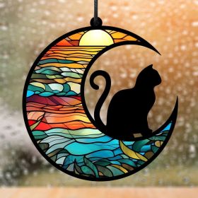1pc color commemorative cat and dog UV printed acrylic hanging decoration for home window decoration pendant (Color: TYU404)