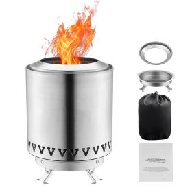Tabletop Fire Pit 6 Inch Stainless Steel Fireplace Indoor Outdoor Silver (Option: EH008)