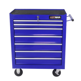 7 DRAWERS MULTIFUNCTIONAL TOOL CART WITH WHEELS (Color: Blue)