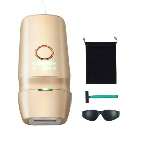VEVOR IPL Hair Removal, Permanent Hair Removal With Ice Cooling System For Women Men, Auto Manual Modes & 5 Levels, Painless At-Home Hair Removal (Color: Gold)