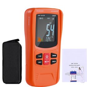 VEVOR 3-in-1 EMF Meter, 5Hz-6GHz, Handheld Rechargeable Electromagnetic Field Radiation Detector, Digital LCD EMF Tester For EF MF RF Home Inspec (Color: Orange)