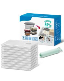 10 Pack Vacuum Storage Bags With Electric Pump, Space Saver Bags  Compression For Comforters And Blankets, Sealer Clothes Storage Travel Essentia (Option: Transparent)