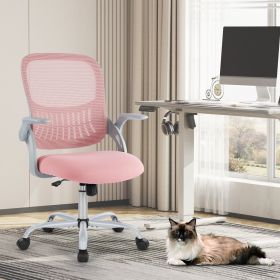 Tall Office Chair For Standing Desk With Adjustable Foot Ring,Counter Height Office Chairs (Option: PinkMovable Armrest)