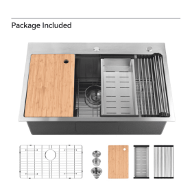 S304 Stainless Steel Handmade Multifunctional Base Workstation Kitchen Sink (Option: Nano gray)