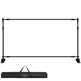 VEVOR Telescopic Backdrop Banner Stand Banner Stand Adjustable Step And Repeat Backdrop Banner Stand Retractable Banner Stand With Carrying Bag (Color: Black)