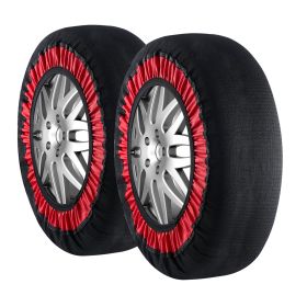 VEVOR 2PCS Thickened Snow Socks For Tires Snow Traction Tire Cover-Extra Large (Option: Black 2PCS)