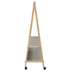 vidaXL Clothes Rack with Shelves and Wheels 132x45.5x155.5 cm Bamboo (Option: as picture)